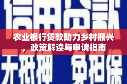 来安农业银行贷款助力乡村振兴，政策解读与申请指南